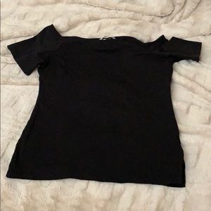 Black Off the Shoulder Tee